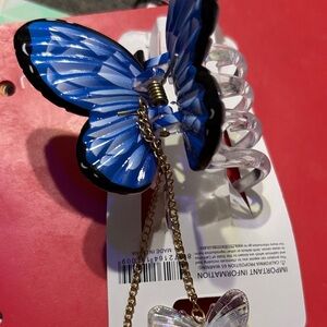 Elegant Blue Butterfly Hair Claw Clip
